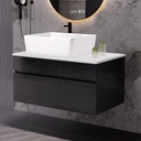 31.5 Inch Bathroom Vanity with Sink Combo, Floating Bathroom Vanity, Modern Wall Mount Cabinet with Ceramic Integrated Sink