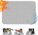 Heat Resistant Mats for Kitchen - 24x31in, Coffee & Air Fryer Mat, Protects Quartz Countertops, Fireproof & Waterproof (Gray)