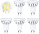 GU10 LED Bulb 5W 6000K Daylight White Dimmable GU10 Bulb 50W Halogen Equivalent, 38 Degree Spotlight for Track Lighting in Kitchen, Range Hood, Living Room, Bedroom, Pack of 6