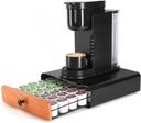 Coffee Pod Holder Storage Drawer for K Cup,36 Pod Capacity, Countertop Organizer, Metal, 12.6" L x 12.6" W x 3.5" H, Black.