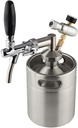 Mini keg 5l,Pressurized Beer Keg System Stainless Steel Mini Growler Keg Adjustable Beer Tap Faucet Premium CO2 Charger Kit