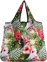 JUMBO Size, Fashionable Reusable Shopping Bags, Reusable Grocery Bags, Reusable Produce Bags, Washable Reusable Bags, Foldable Reusable Bags, 55 lbs Heavy Duty, Tropical Garden