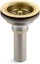 KOHLER 8801-2PB Duostrainer Sink drain and strainer with tailpiece, Polished Brass