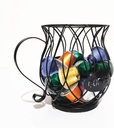 Coffee Pod Holder,Mug Shape Coffee Capsule Storage Basket Organizer for for Coffee Station Bar Decor Restaurant Tea Room Kitchen Countertop (Black)