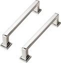 10 Pack Polished Nickel Cabinet Pulls 5-1/16 Inch(128mm) Hole Center Cabinet Hardware Kitchen Cabinet Handles for Bathroom Drawer Pulls Dresser Pulls.