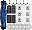 24 Pcs Replacement Parts for Ecovacs Deebot T50 Pro Omni / T50 Pro Omni Gen2 / T50 Omni Robot Vacuum, Include 1 Main Brush, 6 Dust Bags, 4 Filters, 6 Side Brushes, 6 Mop Pads and 1 Cleaning Tool