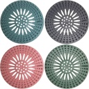 BEADNOVA Drain Hair Catcher Cover Silicon Shower Drain Hair Trap Universal Stopper for Shower Bathroom Bathtub Kitchen Tub (Mix Colors, 4 Pack)