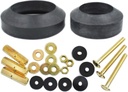 Universal Toilet Tank to Bowl Repair Kit Including 2 Sponge Gaskets and 3 Set Brass Hardware Kits Fits 2 Inches 3 Inches Flush Valve Opening