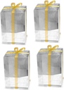 Cabilock 4 Pcs Transparent Plastic Cake Boxes Clear Dessert Storage Containers for Birthday Cakes with Portable Design and Reusable Packaging