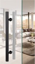 Double Sided Modern Door Handle,Modern Sliding Barn Door Handle Set,Hardware Stainless Steel Door Push Pull Bar Handle,Interior Exterior Glass Wooden Door Handle (L:(47.2in)/(31.4in))