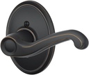 SCHLAGE Flair Right Handed Lever with Wakefield Trim Non-Turning Lock, Aged Bronze (F170 FLA 716 WKF RH)