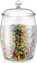 Nuogo 2 Gallon/256 oz Large Candy & Cookie Jar with Lid Plastic Apothecary Jars Large Food Storage Container Unbreakable Kitchen Storage for Cookie, Candy, Snack and Dried Foods DIY Gift