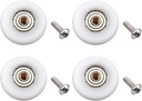 Atoplee 4 pcs Shower Door Rollers Runners Wheels - Replacement Part Bathroom Glass Door Runner Sliding Shower Door Roller Wheel (Roller Diameter 27mm)