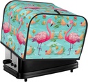 4 Slice Toaster Covers Bread Machine Cover Quilted Dustproof Fingerprint Protectors Small Washable Appliance Cover Elegant Flamingo Bread Maker Dust Protection Universal Size