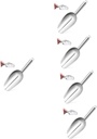 5pcs Stainless Steel Pet Food Scoop Thick Ice Scoop for Dried Foods Candy and Grains Ergonomic Handle Versatile Kitchen Utensil for Home and Restaurant Use