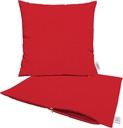 RSH DECOR: Sunbrella Pillow Covers Set of 2 | Covers Only - 17" x 17" | Outdoor Pillow Covers Crafted with Sunbrella Performance Fabric | Canvas Jockey Red