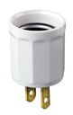 Leviton 15 Amp, 660 Watt Outlet to Lampholder Adapter, 61-W, White