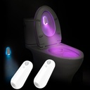 LAVAED Motion Sensor Night Light Indoor 2Pack,LED Toilet Light Activated RGB Color Changing Rechargeable Funny Potty Training Toilet Light for Toddler Boys Girls Bathroom Decor Perfect Gifts