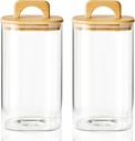 Sweejar 2 qt Glass Food Storage Jars with Airtight Lid, Half Gallon Laundry Pods Container, 64 oz Glass Jars for Laundry Room Organization, 2 Pack