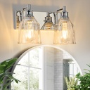 2 Light Bathroom Light Fixtures Modern Chrome Vanity Lights for Bathroom Lighting Fixtures Over Mirror with Thickened Glass Shade for Cabinet Mirror Bedroom Hallway