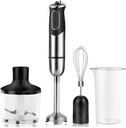 Hand Blender, 5 in 1 Multi-Purpose Immersion Blender Set, Food Processor Container, Egg Whisk, Milk Frother Attachments