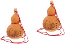 Hemoton 2pcs Chinese Traditional Gourd Pot Decoration Natural Gourd Wine Container for Home and Outings Feng Shui Craft Decor Capacity for Water and Wine