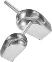 Amosfun 2Pcs Stainless Steel Ice Cube Shovel Multi-Purpose Kitchen Scoop for Ice Grain and Dried Food Heavy Duty Handheld Shovel for Home Use