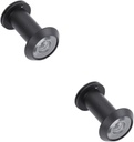 HOMSFOU 2pcs Pure Theft Cat Eye Door Mirror Wide Angle Optical Lens Black Detachable Cover for Security Visual Door Viewer