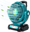YEX-BUR Portable Battery Operated Fan for Makita 14.4V-18V Battery/AC Cord, 3500CFM Brushless Cordless 8-1/2" Fan Jobsite Fan for Construction Site, Camping, Garage