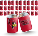VictoryStore Illinois State University Can Coolers – Set of 12 Redbirds Drink Sleeves for 12–16 oz Cans & Bottles – Reusable Tailgate & Party Coolies with Team Logo