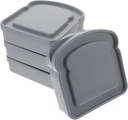 VALICLUD 4pcs Portable Toast Shaped Sandwich Containers with Airtight Lids Reusable Food Storage Boxes for Adults Lunch Picnic Fruit and Dessert Holder