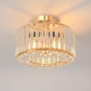 ANWIO Crystal Ceiling Light Fixture, Modern Gold Crystal Chandelier Hallway Ceiling Light for Kitchen Bedroom Bathroom Entryway, fit E26 Base Bulbs, 1-Light, 10.4inch