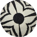 Handwoven African Basket Handmade sisal Fruit Bowl Wall Hanging decorative Baskets for Home Living Room Kitchen Centerpiece Zen Designs Arts and Crafts (Black Natural Floral, 10in diameter)