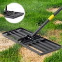 BsBsBest Lawn Leveling Rake, 26"x25" Peat Moss Spreader with 6FT Adjustable Handle Dirt Ground Level Tool for Yard Garden Golf Course Farm Pasture