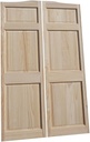 Cafe Doors by Cafe Doors Emporium | Full Height Pine Raised 6 Panel Cafe Door | Parlor Butler Door | Premade for 24" W Finished Opening | 76" Tall | Saloon Swinging Solid Wood Cafe Door | with Hinges