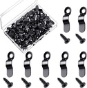 Hotop 50 Sets Metal Picture Frame Turn Buttons Fasteners with Screws, Turn Buttons for Picture Frames, Hardware Backing Clips for Hanging Photos Drawings Posters