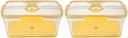 PRETYZOOM 2pcs Box Airtight Bread Box Timer Lid Fruit Storage Container Fridge Organizing Bin