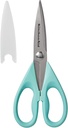 KitchenAid All Purpose Kitchen Shears with Protective Sheath Durable Stainless Steel Scissors, Dishwasher Safe, Soft Grip Comfort Handle, 8.72 Inch, Aqua Sky