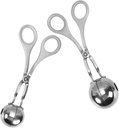 Healifty 2pcs Meatball Maker Handles Stainless Steel Meat Baller for Kitchen Non-stick Meatball Scoop Ball Maker Cake Pop Scoop Cookie Dough Tong