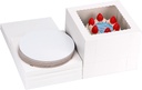 Moretoes 15 Sets Cake Boxes, 10x10x8 Inches Tall Bakery Boxes with Cake Boards, White Square Carrier with Window Cajas Pasteles for Cakes, Valentine's Day, Mother's Day