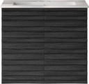 Swiss Madison Cascade 24" Wall-Mounted Bathroom Vanity in Black Oak with 3-Hole Centerset Sink Top