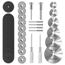 44pcs Cutting Wheel Set Compatible with Plastic for Rotary Tool, HSS Circular Saw Blades 6pcs, Resin Cutting Discs 20pcs, 545 Diamond Cutting Wheels 10psc with 2 Screwdrivers