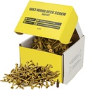 #10 x 3 Wood Screws by Grindy (400pack/6.6LBS) – DIY Deck Screws for Cabinet, Furniture & Other Projects – 1500H Golden Ruspert Treatment – for Indoor & Outdoor Use