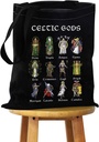 JYTAPP Celtic Mythology Gods Canvas Tote Bag Pagan Gifts Norse Deities Ancient Irish Nordic Shoulder Bag Viking Warriors Gift