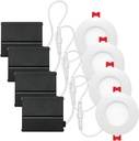 GLOBE Electric 91125 3" Ultra Slim LED Integrated Recessed Lighting Kit, 4-Pack, 6 Watts, Energy Star, IC and Wet Rated, Dimmer Switch Compatible, White Finish, 3.25" Hole Size, 420 Lumens, 3000K