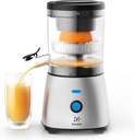 Eurolux Electric Citrus Juicer Stainless Steel | Premium Hands-Free One-Touch Orange Juice Squeezer for Oranges, Lemons, and Limes | Quiet Operation, Easy to Clean, Countertop Small Kitchen Appliance