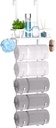 SWTYMIKI Over The Door Towel Rack - 6 Tier Towel Racks for Bathroom Wall Mounted, Towel Holder with Shelf, Hanging Rolled Towel Storage Organizer for Small Bathroom, Camper, RV, White