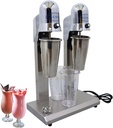 110V 180W Double Head Drink Mixer Blender Stand Milk Shaker Mixer Speed Adjustable Milkshake Maker Commercial Milk Shake Machine with 2pcs Stainless Steel Cups and 2pcs Transparent MS-2