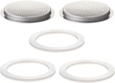 2 Pcs Filter with 3 Pcs Silicone Gasket Seals for 9 Cup Stovetop Espresso Coffee Maker Replacement Parts for Big Tummy and Straight Stainless Steel Moka Pot