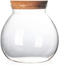 500ML/17oz Clear Empty Glass Round Jars with Wood Cork Lids Large Capacity Sealed Bottles Food Storage Containers Vials Vases for Candy Tea Cookie Nuts Snack Dry Flower